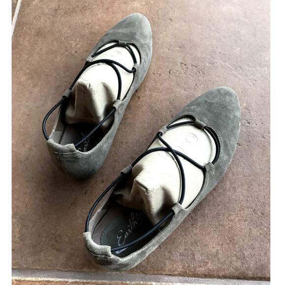 Earthies by Earth Brown Suede Ballet Slippers w Crossover Cords size 8.5 - Picture 14 of 16